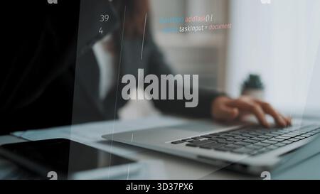 Script programming for task manager user interface, handling form submission, input validation, task list rendering, and exception alerts with dynamic Stock Photo