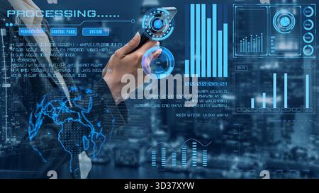 Data analytics and big data strategy for real-time analytics, predictive data modeling, business intelligence analytics, and data-driven decision Stock Photo