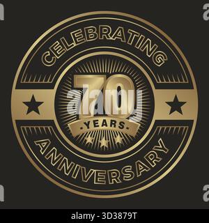 70 years celebrating anniversary emblem logo Stock Vector