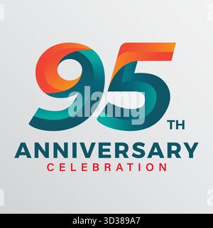 95th anniversary celebration vector template. Stock Vector