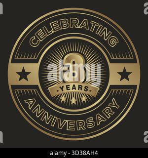 35 years anniversary logo design, celebrating anniversary emblem logo for company event Stock Vector