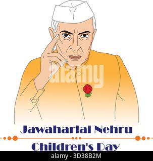 Children’s Day Tribute of Jawaharlal Nehru Stock Vector