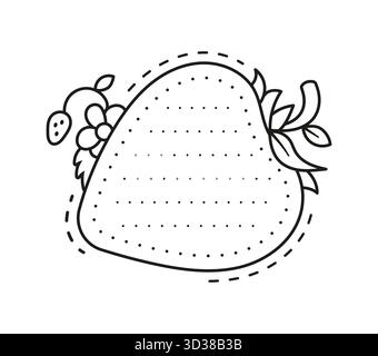 Fresh strawberry fruit kids memo note frame. Child schedule checklist or vector to do list, memo note. Farm fruit or forest berry children diary template, kids scrapbook frame with whole strawberry Stock Vector
