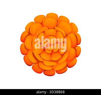 Day of the Dead holiday, Dia De Los Muertos Mexican marigold flower. Hispanic culture holiday attribute, Dia de Los Muertos vector decoration. Mexican Day of Dead marigold flower orange petals Stock Vector