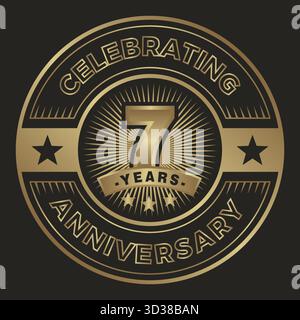 7 years anniversary logo design, celebrating anniversary emblem logo for company event Stock Vector