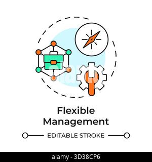 Flexible management multi color concept icon Stock Vector