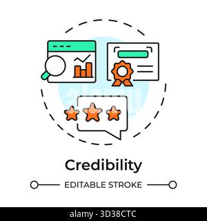 Credibility multi color concept icon Stock Vector