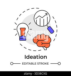 Ideation multi color concept icon Stock Vector