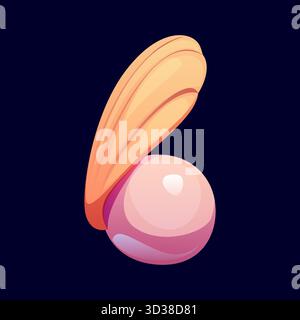 Sea seashell cartoon font digit 7 seven. Ocean shell cartoon math ...