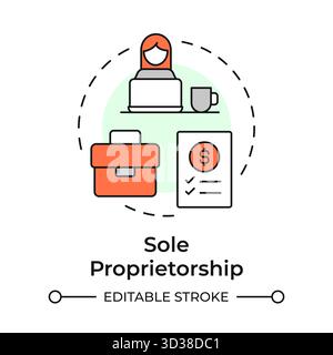 Sole proprietorship multi color concept icon Stock Vector