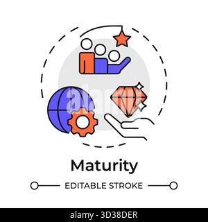Maturity multi color concept icon Stock Vector