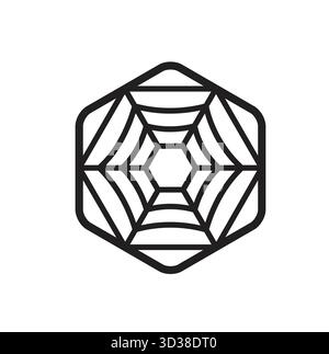 Creative Hexagonal Cobweb Logo Geometric Shape Vector Icon Symbol Stock Vector