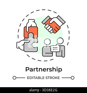 Partnership multi color concept icon Stock Vector