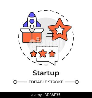 Startup multi color concept icon Stock Vector