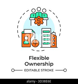 Flexible ownership multi color concept icon Stock Vector