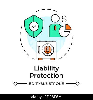 Liability protection multi color concept icon Stock Vector