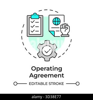 Operating agreement multi color concept icon Stock Vector