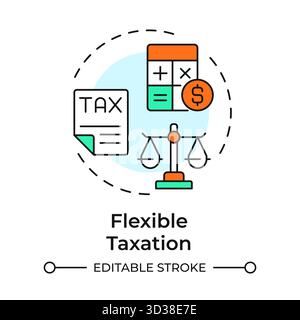 Flexible taxation multi color concept icon Stock Vector