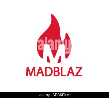 Creative letter M and fire logo vector icon symbol illustration Stock Vector