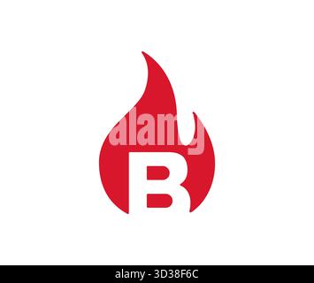 Creative letter b and fire logo vector icon symbol illustration Stock Vector