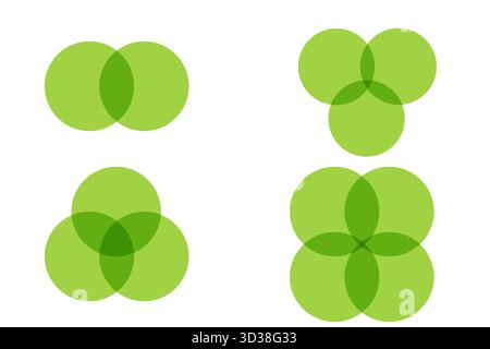 Venn infographic sections, template. Data chart with colorful circular elements.United business schema, area. . Vector illustration Stock Vector