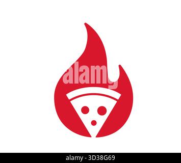 creative fire shape and pizza logo vector icon symbol Stock Vector