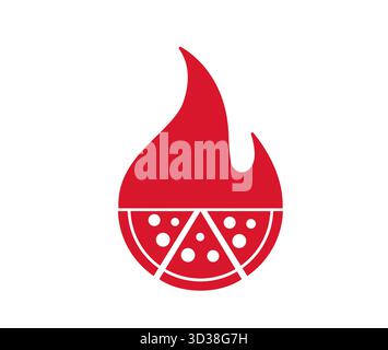 creative fire shape and pizza logo vector icon symbol Stock Vector