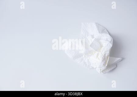 Used crumpled tissue paper isolated on white background Stock Photo