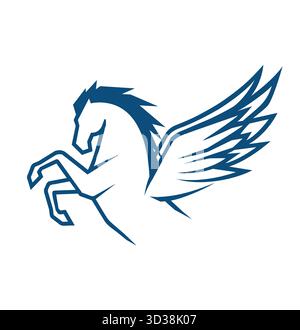 creative horse pegasus logo vector design Stock Vector