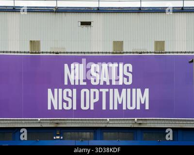 Everton Women FC. Goodison Park. Liverpool England UK September 2025. New hoardings and posters around Everton Women's Goodison Park Stadium.. The clu Stock Photo