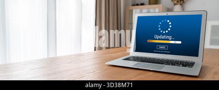 Software update on computer for modish version of device software upgrade Stock Photo