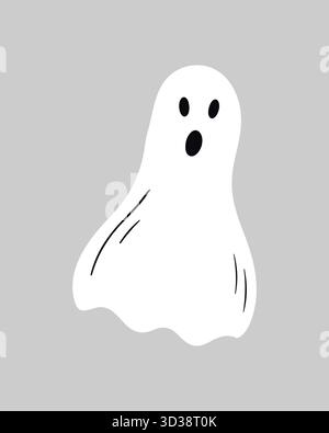 Pacman ghost cartoon, isolated on white background. Vector illustration Stock Vector