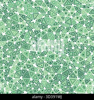 Pattern of triangle shapes. Compact triangle size. Multiple repeated inner triangles. Multicolored style. Repeatable pattern. Amazing vector tiles. Stock Vector