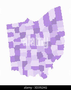 Ohio dotted map. Digital style map of the state on dark background ...