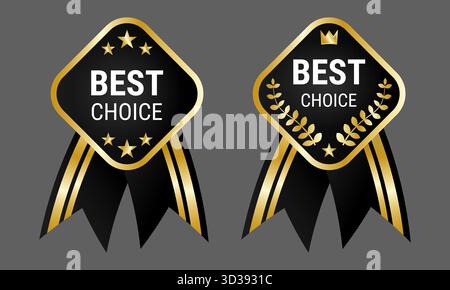Best Choice black and gold premium badges Stock Vector