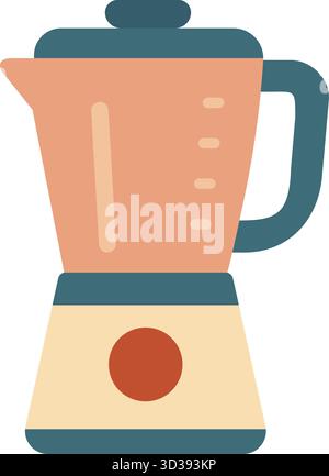 A tall blender with measuring jar and control dial stands ready for smoothies sauces and purees Stock Vector