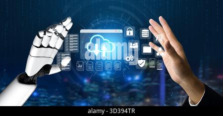 AI automating data synchronization and storage management, enhancing performance and data security in cloud environments Parse Stock Photo