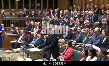 Screen grab of Deputy Prime Minister David Lammy during Prime Minister's Questions in the House of Commons, London. Picture date: Wednesday November 5, 2025. Stock Photo