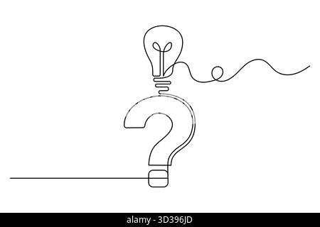 Question mark continuous one line drawing of isolated simple vector illustration Stock Vector