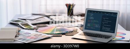 Software development programming on computer screen for brisk application and program coding Stock Photo