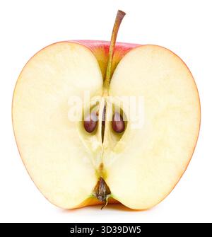 Red apples isolated on white background. Ripe fresh apples Clipping Path Stock Photo