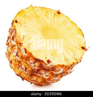 Pineapple half isolated on white background. Ripe pineapple Clipping Path. The best photo for your project. Stock Photo