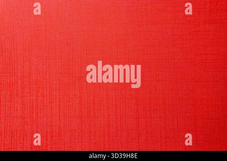 Bright Red Textured Paper Background with Linen Pattern Stock Photo