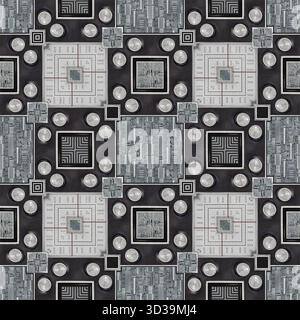 Seamless Retro Tuner Panel Backdrop Stock Photo