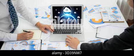 Cloud computing software for brisk remote work and personal data storage Stock Photo