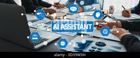 Business intelligence and data analysis concept. Team of analyst working on financial data analysis dashboard on paper as marketing indication for Stock Photo