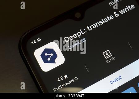 Deepl App Logo In this photo illustration, the DeepL logo is displayed on a smartphone ...
