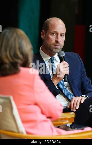 The Prince of Wales speaks at the Earthshot Prize Impact Assembly in Pier Maua, on day three of his trip to Brazil for the annual Earthshot Prize Awards. Picture date: Wednesday November 5, 2025. Stock Photo