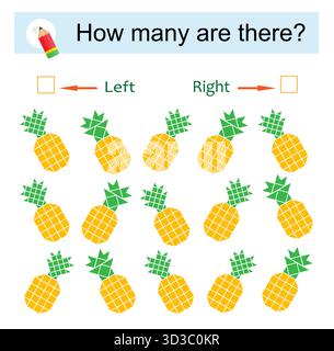 Educational games for kids. How many? Stock Vector