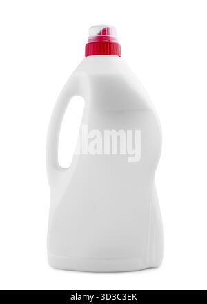 Food, Plastic clean bottle with red detergent Stock Photo